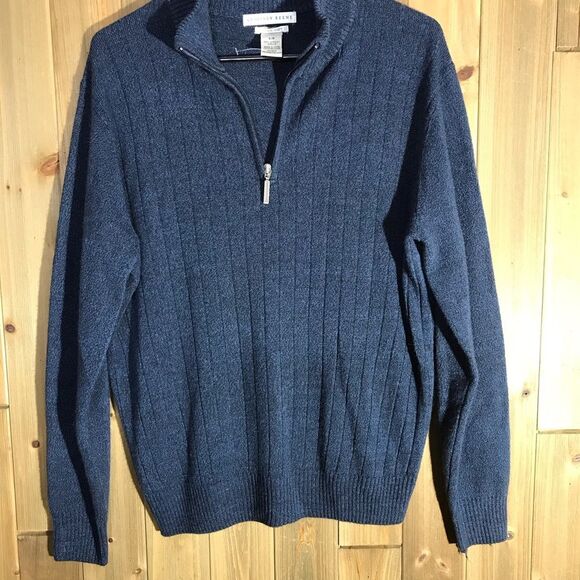 Geoffrey Beene Mens Front Zip Pullover Lightweight Collared Sweater Size S/P - Picture 5 of 10